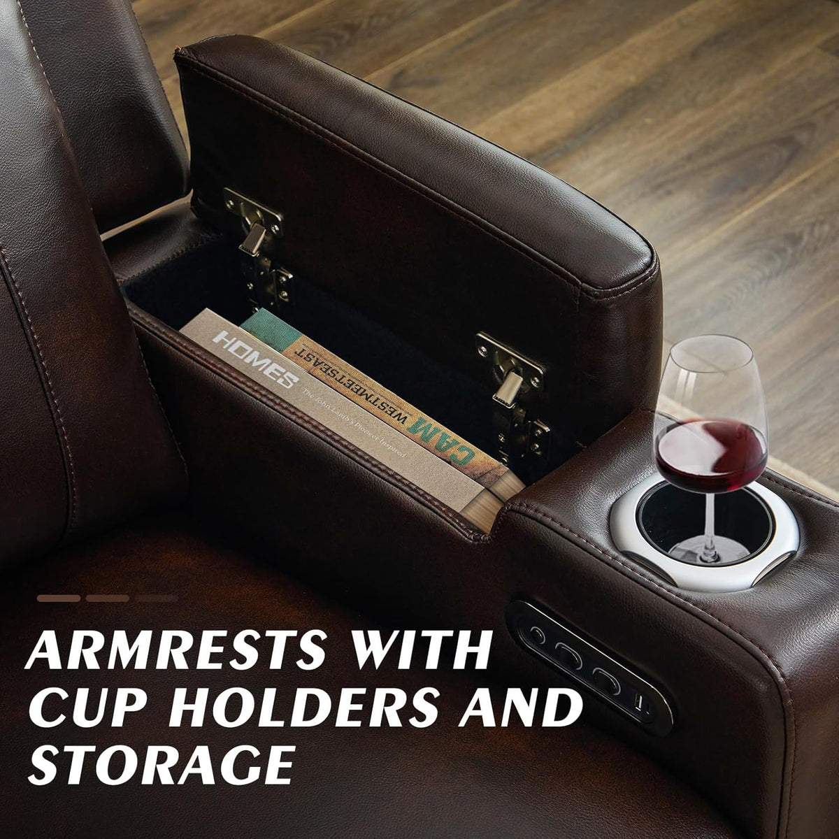 Home Theater Seating Power Reclining Sofa with Adjustable Headrest