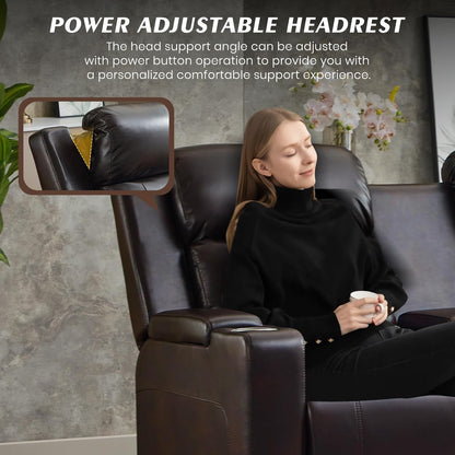 Home Theater Seating Power Reclining Sofa with Adjustable Headrest