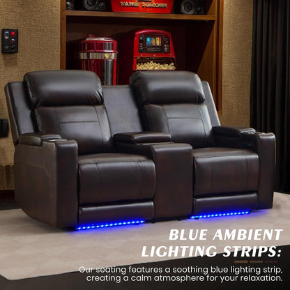 Home Theater Seating Power Reclining Sofa with Adjustable Headrest